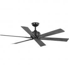 Progress Lighting P250100-31M - Brazas Collection 56 in. Six-Blade Matte Black Transitional Ceiling Fan