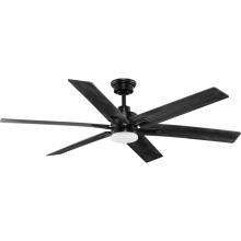 Progress Lighting P250103-31M-CS - Dallam Collection 60 in. Six-Blade Matte Black Transitional Ceiling Fan with Integrated CCT-LED Li