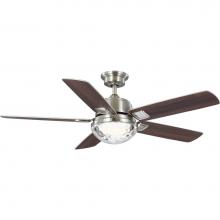 Progress Lighting P250104-009-CS - Tompkins Collection 52 in. Five Blade Brushed Nickel Coastal Ceiling Fan with Integrated CCT-LED L