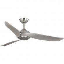 Progress Lighting P250105-009-30 - Conte Collection 52-in Three-Blade Brushed Nickel Contemporary Ceiling Fan with Grey Weathered Woo