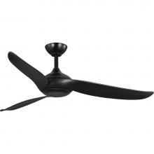 Progress Lighting P250105-31M-30 - Conte Collection 52-in Three-Blade Matte Black Contemporary Ceiling Fan with Matte Black Blades