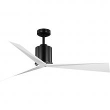 Progress Lighting P250109-031 - Paso Collection 60-in Three-Blade Black with Matte White Blades Luxe Industrial Ceiling Fan with 3