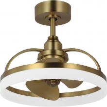 Progress Lighting P250115-109-30 - Shear Collection Oscillating Three-Blade Brushed Bronze Ceiling Fan with Gold Blades