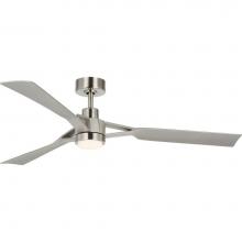 Progress Lighting P250117-009-30 - Belen Collection 60-in Three-Blade Brushed Nickel Modern Ceiling Fan with Silver Blades