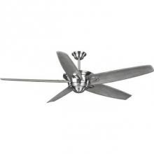 Progress Lighting P2560-09WW - Caleb Collection 68-Inch 5-Blade Brushed Nickel AC Motor Transitional Ceiling Fan