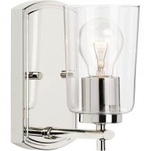 Progress Lighting P300154-104 - Adley Collection One-Light Polished Nickel Clear Glass New Traditional Bath Vanity Light