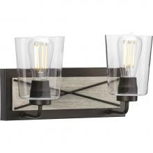 Progress Lighting P300230-143 - Briarwood Collection Two-Light Graphite Clear Glass Coastal Bath Vanity Light