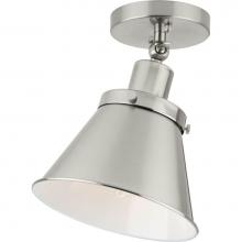 Progress Lighting P350199-009 - Hinton Collection One-Light Brushed Nickel Vintage Style Ceiling Light