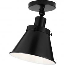 Progress Lighting P350199-031 - Hinton Collection One-Light Matte Black Vintage Style Ceiling Light