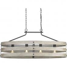 Progress Lighting P400097-143 - Gulliver Collection Four-Light Graphite Coastal Linear Chandelier Light