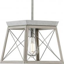 Progress Lighting P500041-141 - Briarwood Collection One-Light Galvanized and Bleached Oak Farmhouse Style Hanging Mini-Pendant Li