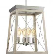 Progress Lighting P500178-141 - Briarwood Collection Four-Light Farmhouse Galvanized  Chandelier Foyer Light