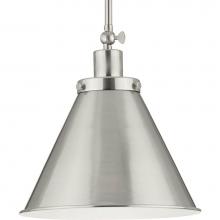 Progress Lighting P500325-009 - Hinton Collection One-Light Brushed Nickel Hanging Vintage Style Hanging Pendant Light