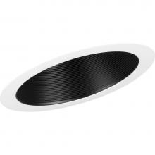 Progress Lighting P806008-031 - 6'' Black Recessed Sloped Ceiling Step Baffle Trim for 6'' Housing (P605A Seri