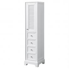 Wyndham Collection WCS2121LTWH - Linen Tower in White with Shelved Cabinet Storage and 4 Drawers