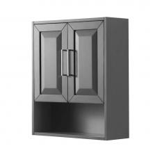 Wyndham Collection WCV2525WCKG - Daria Wall-Mounted Storage Cabinet in Dark Gray