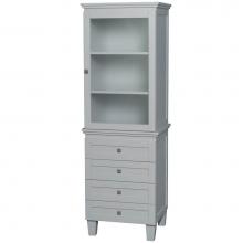 Wyndham Collection WCV8000LTOY - Acclaim Bathroom Linen Tower in Oyster Gray with Shelved Cabinet Storage and 4 Drawers