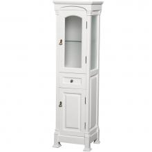 Wyndham Collection WCVTFS065WH - Andover Solid Oak Bathroom Linen Tower with Cabinet Storage in White