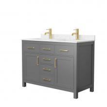 Wyndham Collection WCG242448DGGCCUNSMXX - Beckett 48 Inch Double Bathroom Vanity in Dark Gray, Carrara Cultured Marble Countertop, Undermoun