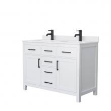 Wyndham Collection WCG242448DWBWCUNSMXX - Beckett 48 Inch Double Bathroom Vanity in White, White Cultured Marble Countertop, Undermount Squa