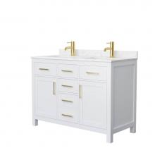 Wyndham Collection WCG242448DWGCCUNSMXX - Beckett 48 Inch Double Bathroom Vanity in White, Carrara Cultured Marble Countertop, Undermount Sq