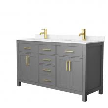 Wyndham Collection WCG242460DGGCCUNSMXX - Beckett 60 Inch Double Bathroom Vanity in Dark Gray, Carrara Cultured Marble Countertop, Undermoun