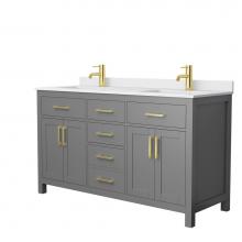 Wyndham Collection WCG242460DGGWCUNSMXX - Beckett 60 Inch Double Bathroom Vanity in Dark Gray, White Cultured Marble Countertop, Undermount