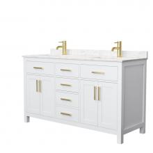 Wyndham Collection WCG242460DWGCCUNSMXX - Beckett 60 Inch Double Bathroom Vanity in White, Carrara Cultured Marble Countertop, Undermount Sq