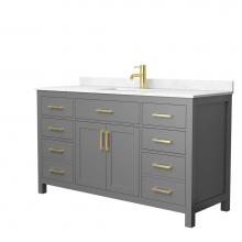 Wyndham Collection WCG242460SGGCCUNSMXX - Beckett 60 Inch Single Bathroom Vanity in Dark Gray, Carrara Cultured Marble Countertop, Undermoun