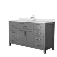 Wyndham Collection WCG242460SKGWCUNSMXX - Beckett 60 Inch Single Bathroom Vanity in Dark Gray, White Cultured Marble Countertop, Undermount