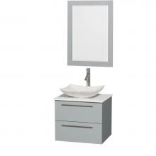 Wyndham Collection WCR410024SDGWSGS6M24 - 24 inch Single Bathroom Vanity in Dove Gray, White Man-Made Stone Countertop, Arista White Carrara