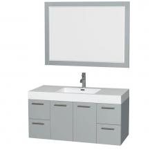 Wyndham Collection WCR410048SDGARINTM46 - 48 inch Single Bathroom Vanity in Dove Gray, Acrylic Resin Countertop, Integrated Sink, and 46 inc