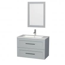 Wyndham Collection WCR450036SDGARINTM24 - 36 inch Single Bathroom Vanity in Dove Gray, Acrylic Resin Countertop, Integrated Sink, and 24 inc