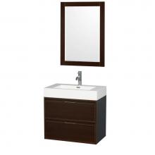 Wyndham Collection WCR460030SESARINTM24 - 30 inch Single Bathroom Vanity in Espresso, Acrylic Resin Countertop, Integrated Sink, and 24 inch