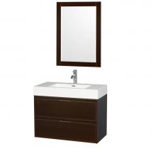 Wyndham Collection WCR460036SESARINTM24 - 36 inch Single Bathroom Vanity in Espresso, Acrylic Resin Countertop, Integrated Sink, and 24 inch