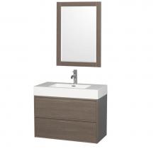 Wyndham Collection WCR460036SGOARINTM24 - 36 inch Single Bathroom Vanity in Gray Oak, Acrylic Resin Countertop, Integrated Sink, and 24 inch