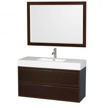 Wyndham Collection WCR460048SESARINTM46 - 48 inch Single Bathroom Vanity in Espresso, Acrylic Resin Countertop, Integrated Sink, and 46 inch