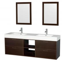 Wyndham Collection WCR460072DESARINTM24 - 72 inch Double Bathroom Vanity in Espresso, Acrylic Resin Countertop, Integrated Sinks, and 24 inc