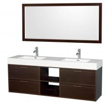 Wyndham Collection WCR460072DESARINTM70 - 72 inch Double Bathroom Vanity in Espresso, Acrylic Resin Countertop, Integrated Sinks, and 70 inc