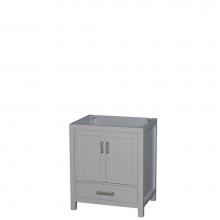 Wyndham Collection WCS141430SGYCXSXXMXX - Sheffield 30 Inch Single Bathroom Vanity in Gray, No Countertop, No Sink, and No Mirror