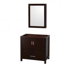 Wyndham Collection WCS141436SESCXSXXMED - Sheffield 36 Inch Single Bathroom Vanity in Espresso, No Countertop, No Sink, and Medicine Cabinet