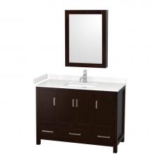 Wyndham Collection WCS141448SESC2UNSMED - Sheffield 48 Inch Single Bathroom Vanity in Espresso, Carrara Cultured Marble Countertop, Undermou