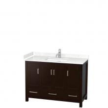 Wyndham Collection WCS141448SESC2UNSMXX - Sheffield 48 Inch Single Bathroom Vanity in Espresso, Carrara Cultured Marble Countertop, Undermou