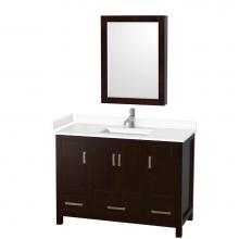 Wyndham Collection WCS141448SESWCUNSMED - Sheffield 48 Inch Single Bathroom Vanity in Espresso, White Cultured Marble Countertop, Undermount