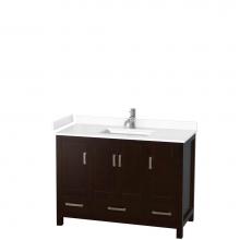 Wyndham Collection WCS141448SESWCUNSMXX - Sheffield 48 Inch Single Bathroom Vanity in Espresso, White Cultured Marble Countertop, Undermount