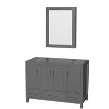 Wyndham Collection WCS141448SKGCXSXXMED - Sheffield 48 Inch Single Bathroom Vanity in Dark Gray, No Countertop, No Sink, and Medicine Cabine