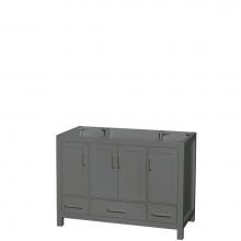 Wyndham Collection WCS141448SKGCXSXXMXX - Sheffield 48 Inch Single Bathroom Vanity in Dark Gray, No Countertop, No Sink, and No Mirror