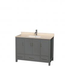 Wyndham Collection WCS141448SKGIVUNSMXX - 48 inch Single Bathroom Vanity in Dark Gray, Ivory Marble Countertop, Undermount Square Sink, and