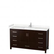 Wyndham Collection WCS141460SESC2UNSMXX - Sheffield 60 Inch Single Bathroom Vanity in Espresso, Carrara Cultured Marble Countertop, Undermou