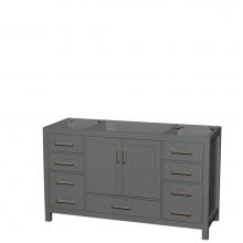 Wyndham Collection WCS141460SKGCXSXXMXX - Sheffield 60 Inch Single Bathroom Vanity in Dark Gray, No Countertop, No Sink, and No Mirror